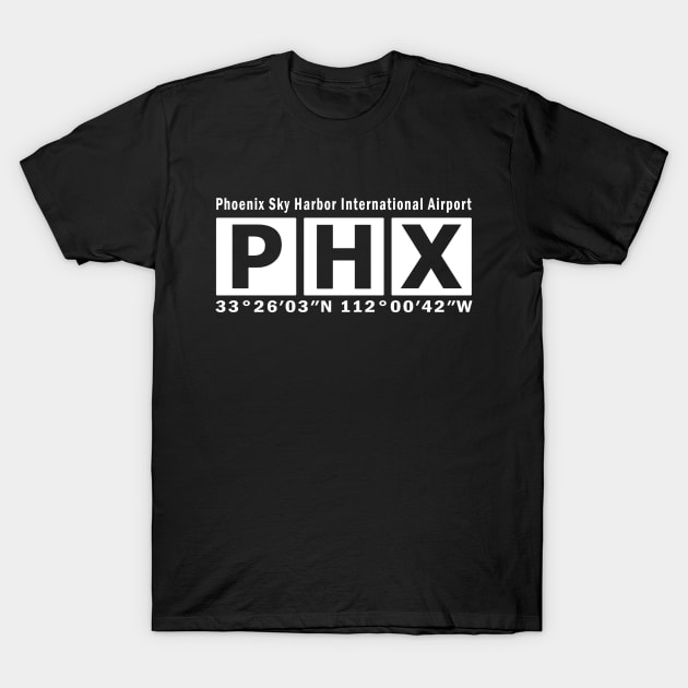 PHX Airport, Phoenix Sky Harbor International Airport T-Shirt by Fly Buy Wear